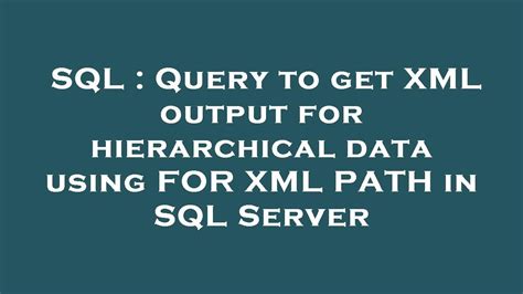 NET Forums / Data Access / ADO. . Sql query to get xml attribute value